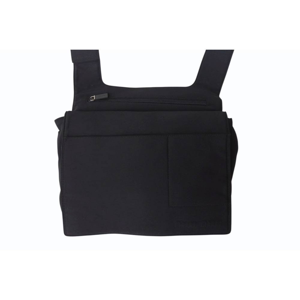 Miu Miu Black Shoulder Embossed Bag Logo Miu Lycra - Picture 3 of 9